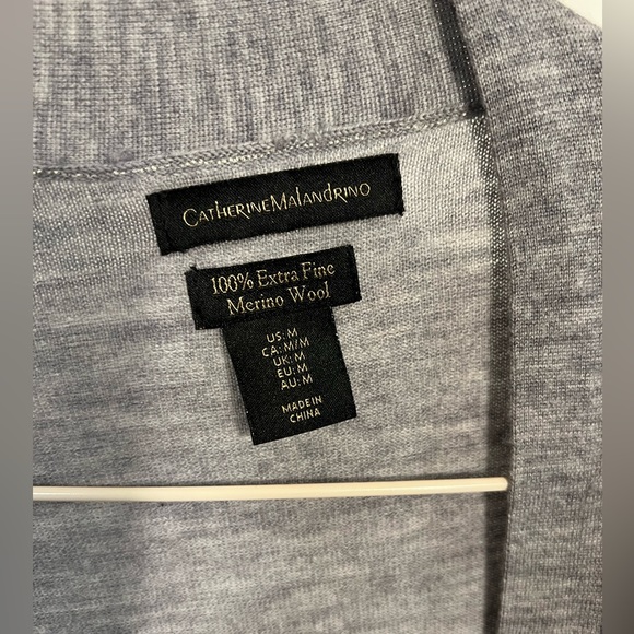 Catherine Malandrino 100% extra fine merino wool cardigan NWOT US M - Picture 4 of 6